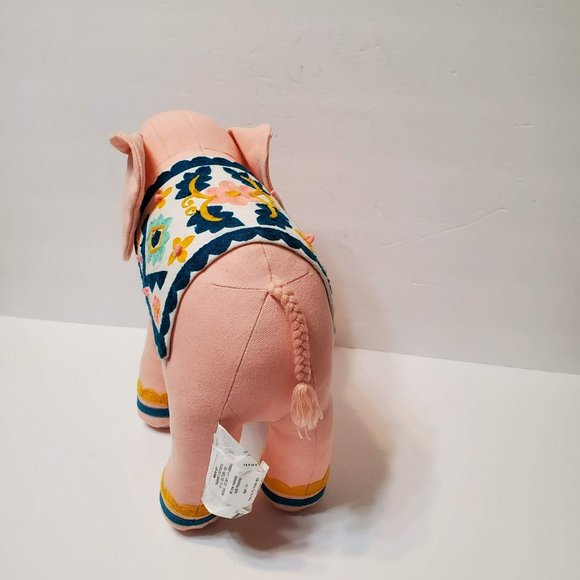 Pillowfort Pink Elephant Throw Pillow, Embroidered Plush Animal, Gently Used - Picture 5 of 8